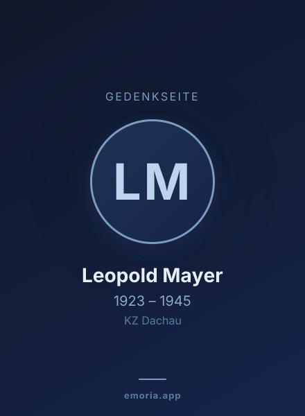 Gedenkportrait von Leopold Mayer