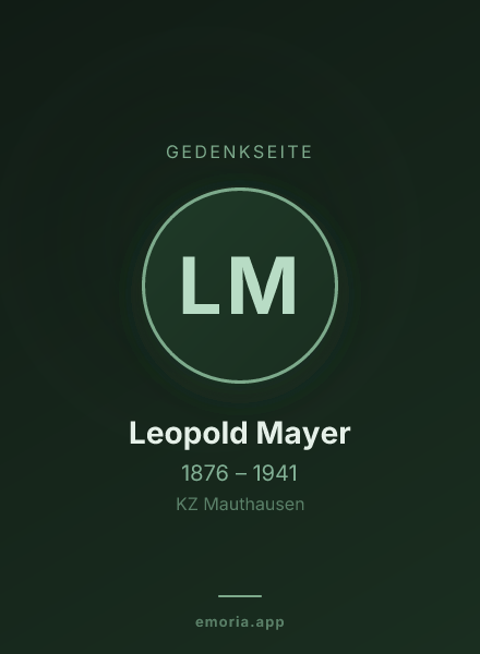Gedenkportrait von Leopold Mayer