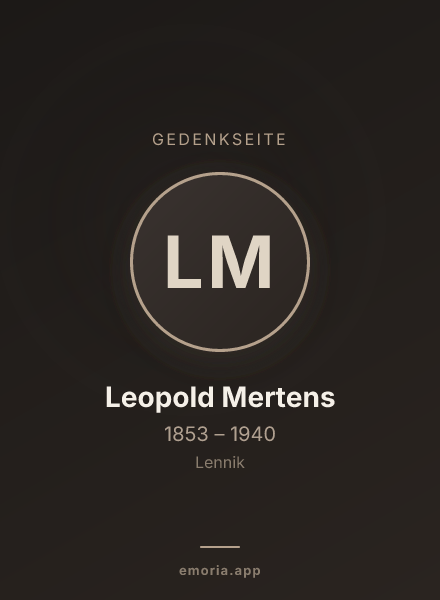 Gedenkportrait von Leopold Mertens