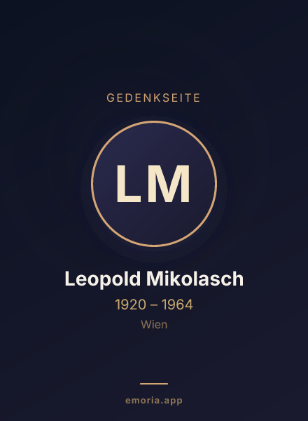 Gedenkportrait von Leopold Mikolasch