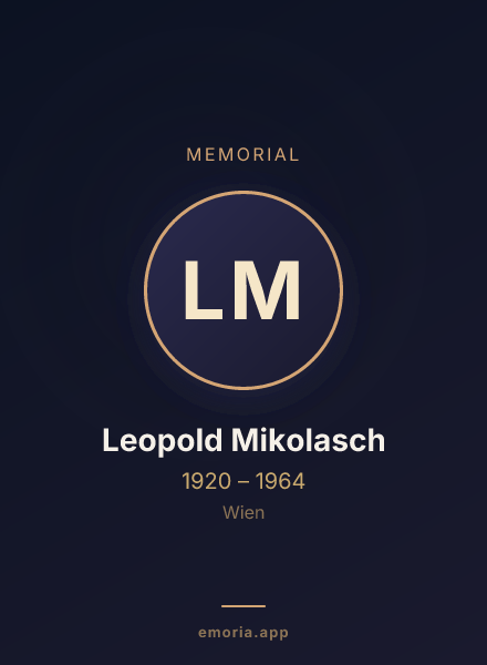 Memorial portrait of Leopold Mikolasch