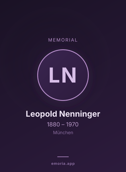 Memorial portrait of Leopold Nenninger