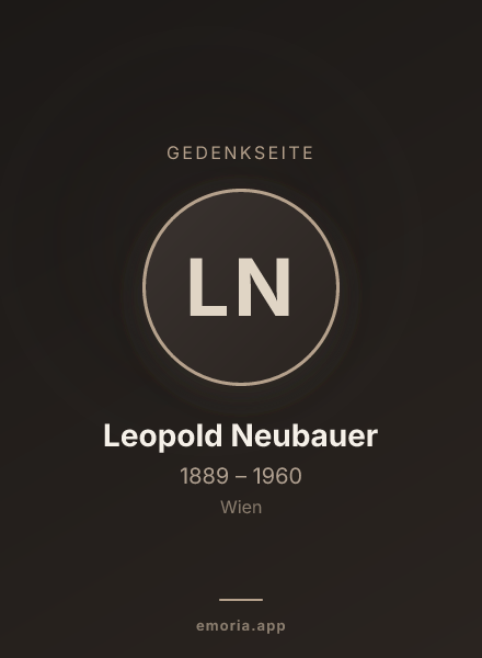Gedenkportrait von Leopold Neubauer