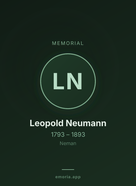 Memorial portrait of Leopold Neumann