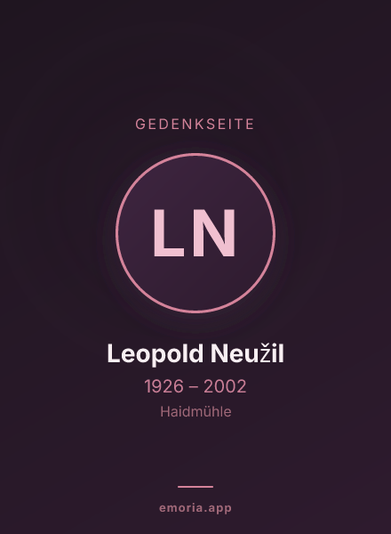 Gedenkportrait von Leopold Neužil