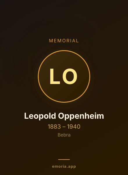 Memorial portrait of Leopold Oppenheim