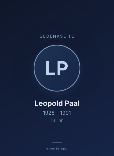 Gedenkportrait von Leopold Paal