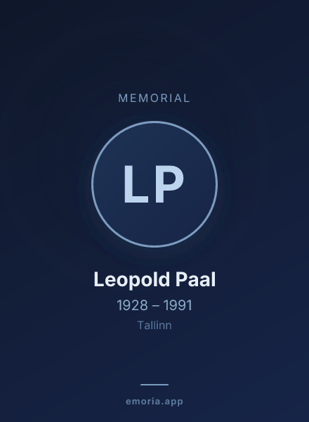Memorial portrait of Leopold Paal