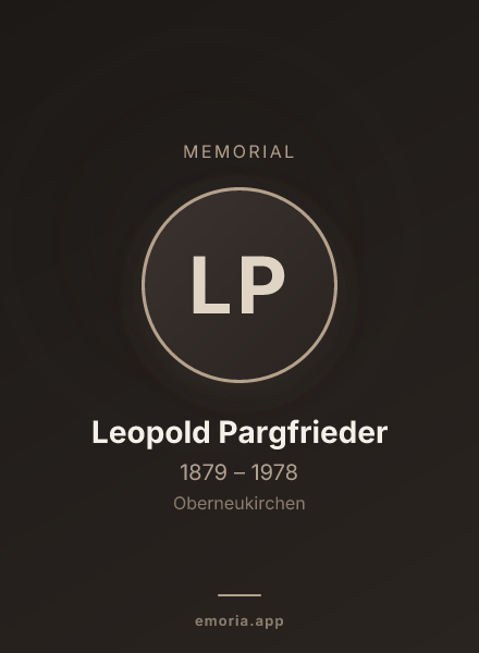 Memorial portrait of Leopold Pargfrieder