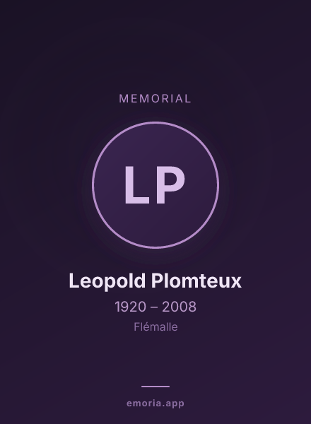 Memorial portrait of Leopold Plomteux