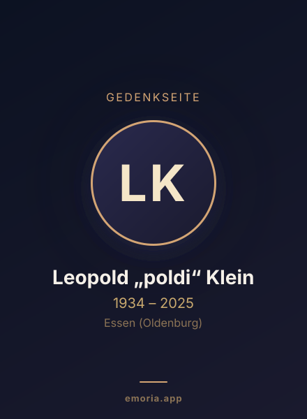 Gedenkportrait von Leopold „poldi“ Klein