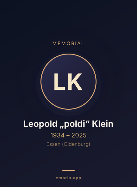 Memorial portrait of Leopold „poldi“ Klein