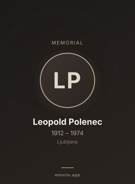 Memorial portrait of Leopold Polenec