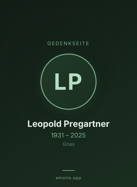 Gedenkportrait von Leopold Pregartner