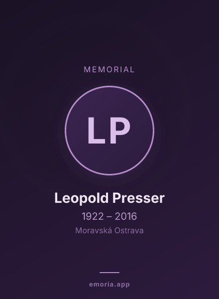 Memorial portrait of Leopold Presser