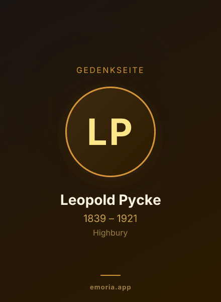 Gedenkportrait von Leopold Pycke
