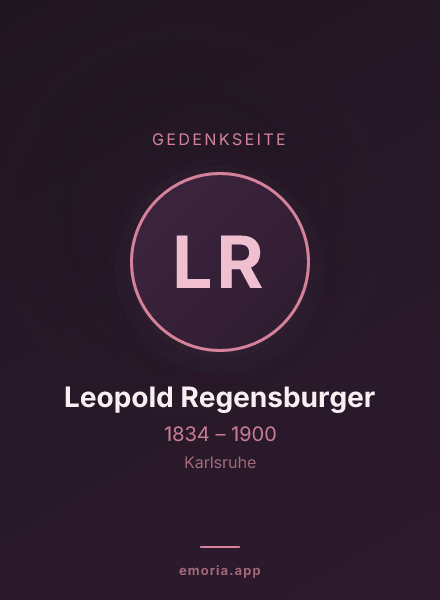 Gedenkportrait von Leopold Regensburger