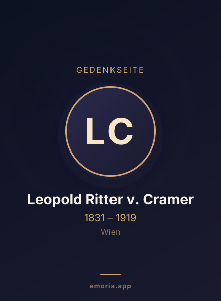 Gedenkportrait von Leopold Ritter v. Cramer