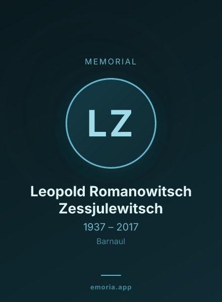 Memorial portrait of Leopold Romanowitsch Zessjulewitsch