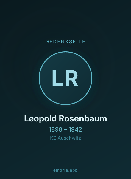 Gedenkportrait von Leopold Rosenbaum