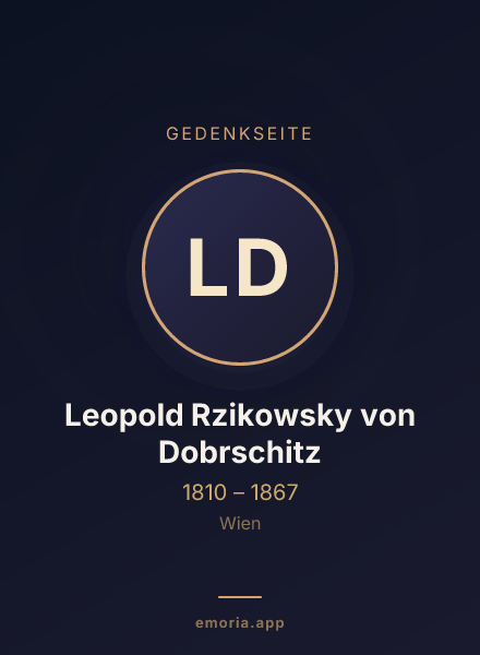 Gedenkportrait von Leopold Rzikowsky von Dobrschitz