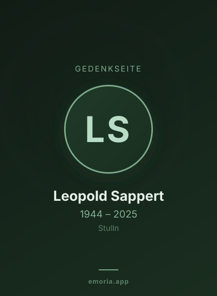 Gedenkportrait von Leopold Sappert