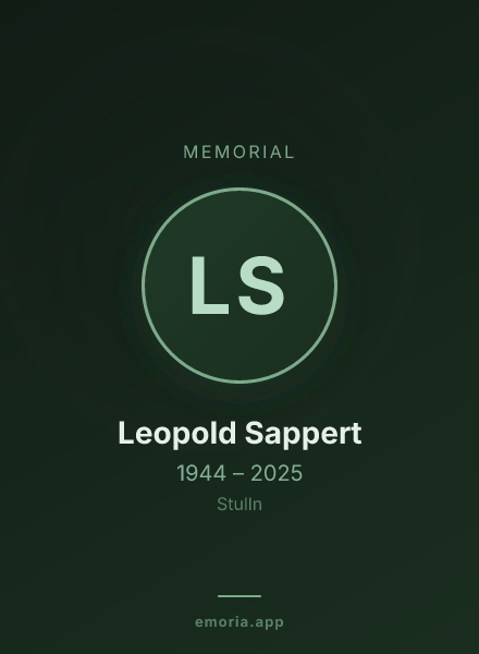 Memorial portrait of Leopold Sappert