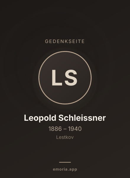 Gedenkportrait von Leopold Schleissner