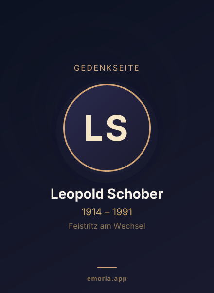 Gedenkportrait von Leopold Schober