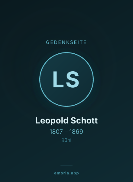 Gedenkportrait von Leopold Schott