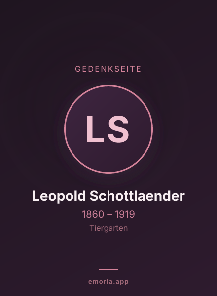 Gedenkportrait von Leopold Schottlaender