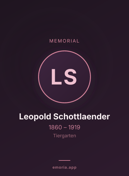 Memorial portrait of Leopold Schottlaender