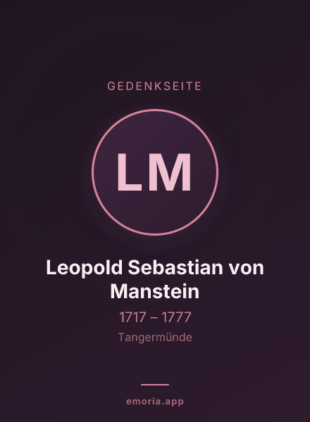 Gedenkportrait von Leopold Sebastian von Manstein