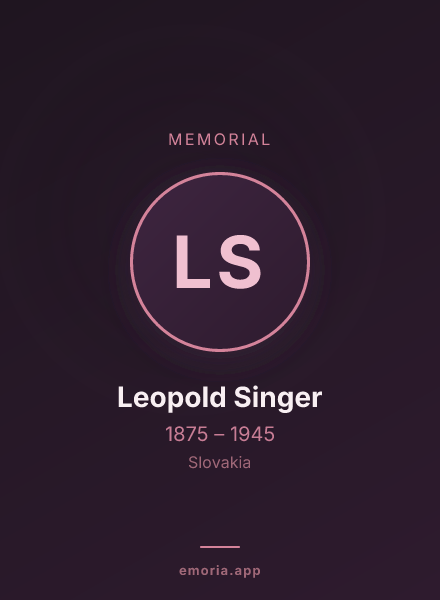 Memorial portrait of Leopold Singer