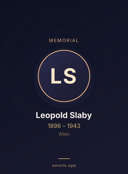 Memorial portrait of Leopold Slaby
