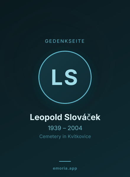 Gedenkportrait von Leopold Slováček