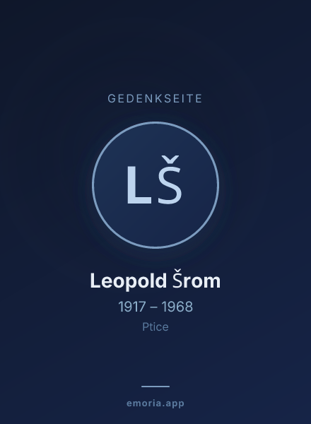Gedenkportrait von Leopold Šrom