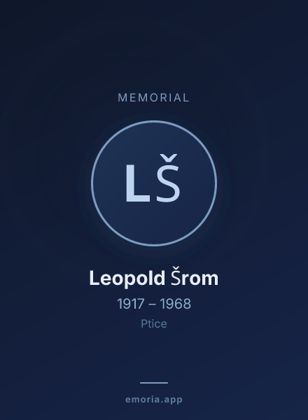 Memorial portrait of Leopold Šrom