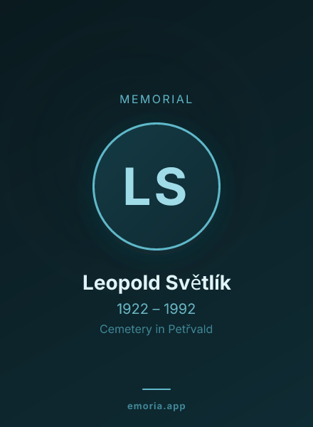Memorial portrait of Leopold Světlík