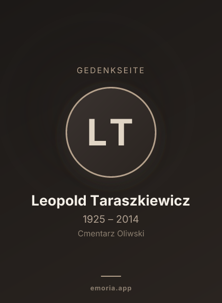 Gedenkportrait von Leopold Taraszkiewicz