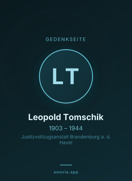 Gedenkportrait von Leopold Tomschik