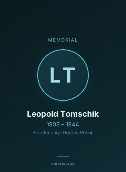 Memorial portrait of Leopold Tomschik