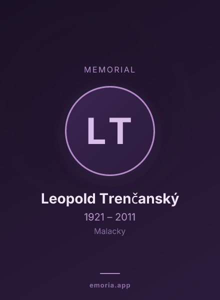 Memorial portrait of Leopold Trenčanský