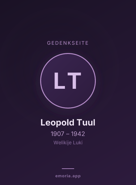 Gedenkportrait von Leopold Tuul
