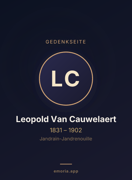 Gedenkportrait von Leopold Van Cauwelaert