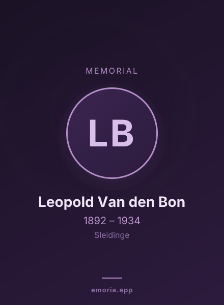 Memorial portrait of Leopold Van den Bon