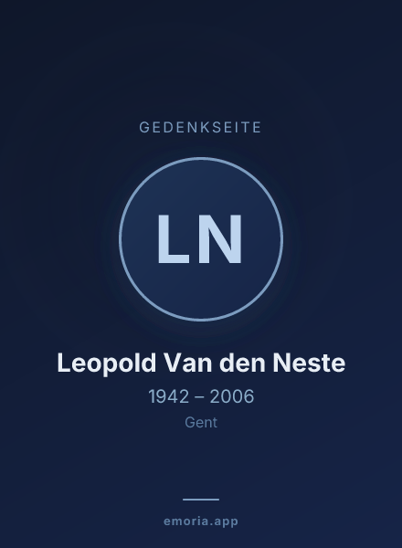Gedenkportrait von Leopold Van den Neste