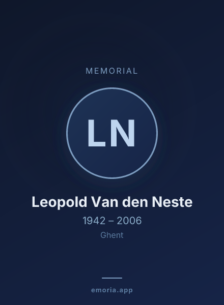 Memorial portrait of Leopold Van den Neste