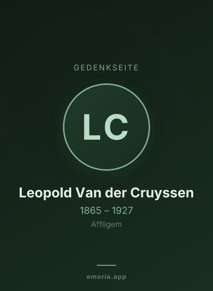 Gedenkportrait von Leopold Van der Cruyssen
