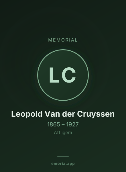 Memorial portrait of Leopold Van der Cruyssen